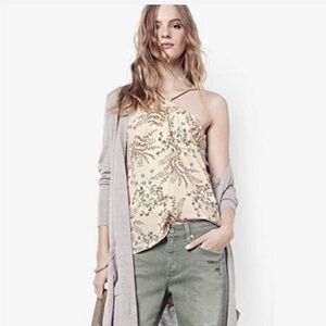 Bailey/44 Floral Asymmetrical Halter Tank Top Size Small